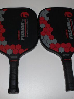 Set of 2 Gamma Fusion LE Pickleball Paddle Poly Honeycomb Core Black Red